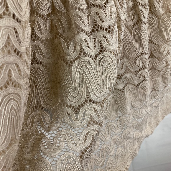 NY and Co Sz XL Beige Crochet Tiered Maxi Skirt Button Front Boho Festival Fairy - Picture 5 of 8